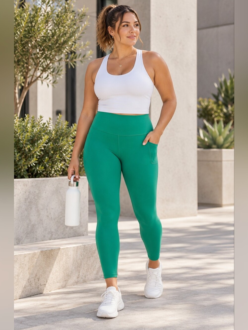 Lululemon Wunder Train 25in high rise with pockets Green size 14 new with tags